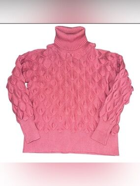 Sweet Generis Pink Textured Knit Turtleneck Sweater Women’s M/L